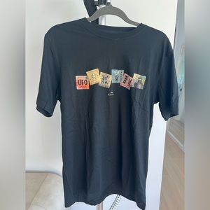 Paul Smith Black T Shirt Short sleeve Stamps Design Size M